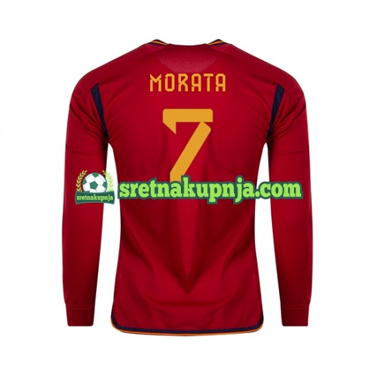 Muškarci Domaći Home Dresova Španjolska MORATA 7 World Cup 2022 Dugim Rukavima
