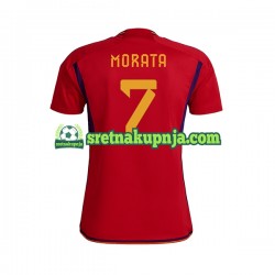 Muškarci Domaći Home Dresova Španjolska MORATA 7 World Cup 2022 Kratkih Rukava Muškarci Domaći Home Dresova Španjolska MORATA 7 World Cup 2022 Kratkih Rukava