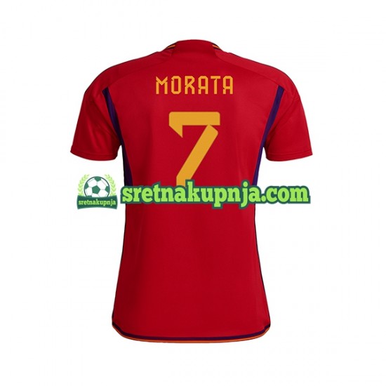 Muškarci Domaći Home Dresova Španjolska MORATA 7 World Cup 2022 Kratkih Rukava