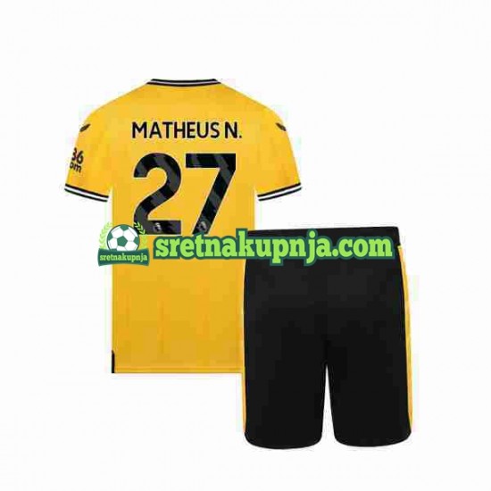 Dječja Domaći Home Dresova Wolverhampton Wanderers Matheus Nunes 27 2023-2024 Kratkih Rukava