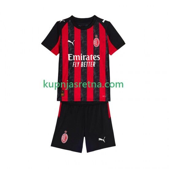 Dječja Domaći Home Dresova AC Milan 2025-2026 Kratkih Rukava
