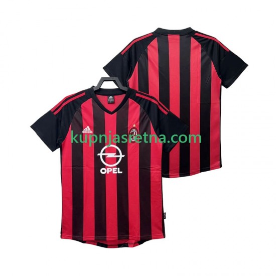 Muškarci Domaći Home Dresova AC Milan Retro 2002 2003 Kratkih Rukava