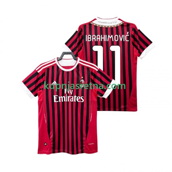 Muškarci Domaći Home Dresova AC Milan Zlatan IBRAHIMOVIC 11 Retro 2011 2012 Kratkih Rukava