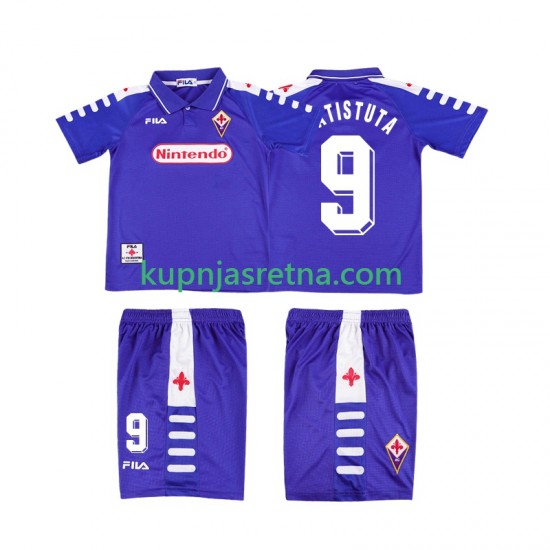 Dječja Domaći Home Dresova ACF Fiorentina BATISTUTA 9 Retro 1998 1999 Kratkih Rukava