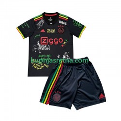 Dječja Domaći Home Dresova AFC Ajax Bob Marley Special 2025-2026 Crno Kratkih Rukava