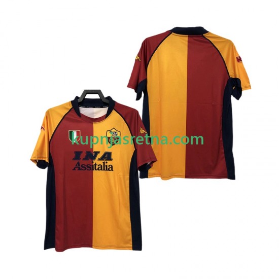 Muškarci Domaći Home Dresova Roma Retro 2000-2001 Kratkih Rukava