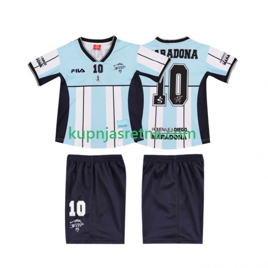 Dječja Domaći Home Dresova Argentina MARADONA 10 Retro 2000 Kratkih Rukava