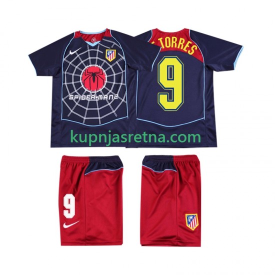 Dječja Gostujući Away Dresova Atlético Madrid F TORRES 9 Retro 2004 2005 Kratkih Rukava
