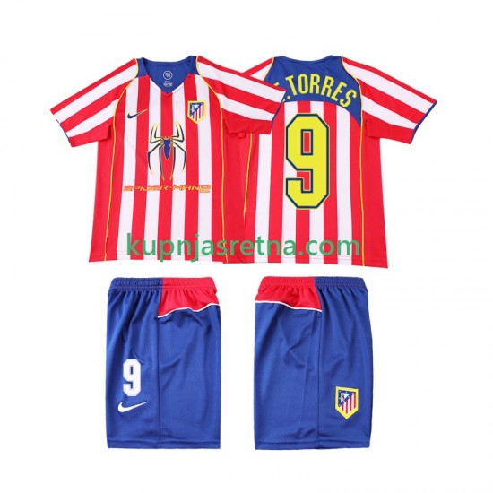 Dječja Domaći Home Dresova Atlético Madrid F TORRES 9 Retro 2004 2005 Kratkih Rukava