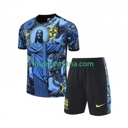 Dječja Domaći Home Brazil JESUS Football Shirts 2024-2025 Plava Kratkih Rukava