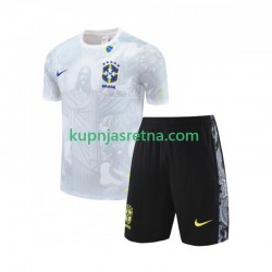 Dječja Domaći Home Brazil JESUS Football Shirts 2024-2025 Bijela Kratkih Rukava