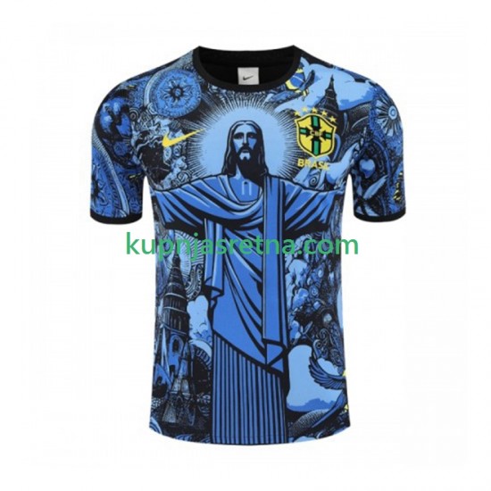 Muškarci Domaći Home Dresova Brazil Jesus 2024-2025 Plava Kratkih Rukava