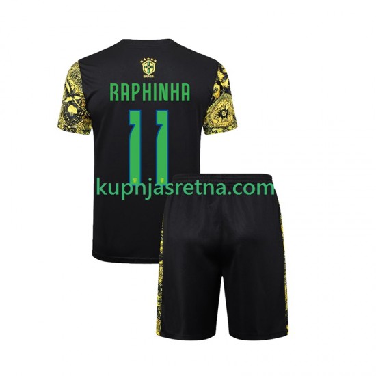 Dječja Domaći Home Dresova Brazil RAPHINHA 11 Jesus 2024 Kratkih Rukava
