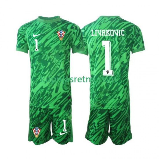 Dječja Gostujući Away Golmanski Dresova Hrvatska DOMINIK LIVAKOVIC 1 2024 Kratkih Rukava