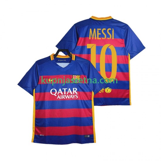 Muškarci Domaći Home Dresova FC Barcelona Lionel Messi 10 Retro 2015-2016 Kratkih Rukava