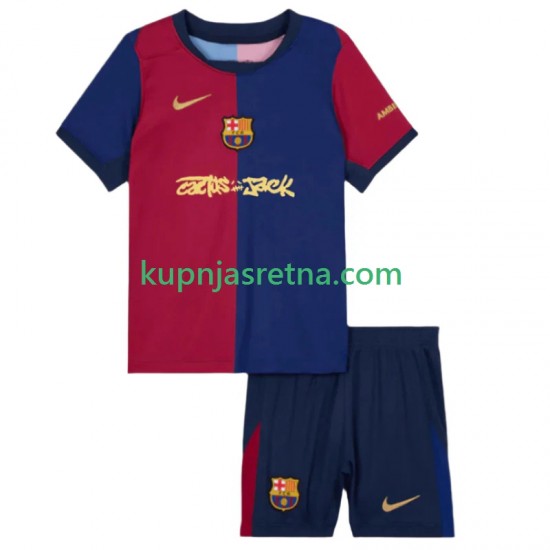 Dječja Domaći Home Dresova FC Barcelona TRAVIS SCOTT 2024-2025 Kratkih Rukava
