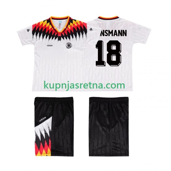 Dječja Domaći Home Dresova Njemačka KLINSMANN 18 Retro 1994 Kratkih Rukava