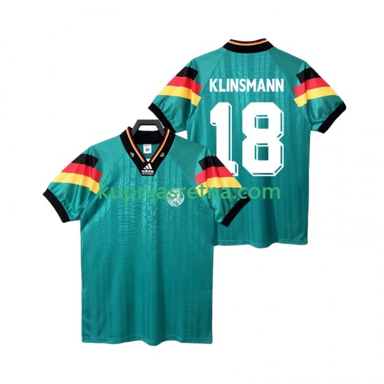 Muškarci Gostujući Away Dresova Njemačka KLINSMANN 18 Retro 1992 Kratkih Rukava