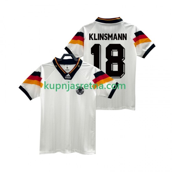 Muškarci Domaći Home Dresova Njemačka KLINSMANN 18 Retro 1992 Kratkih Rukava