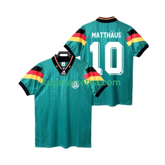 Muškarci Gostujući Away Dresova Njemačka MATTHAUS 10 Retro 1992 Kratkih Rukava