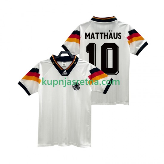 Muškarci Domaći Home Dresova Njemačka MATTHAUS 10 Retro 1992 Kratkih Rukava