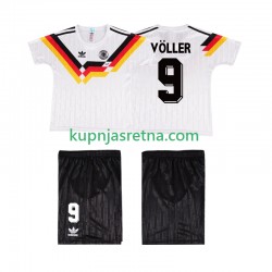 Dječja Domaći Home Dresova Njemačka VOLLER 9 Retro 1990 Kratkih Rukava Dječja Domaći Home Dresova Njemačka VOLLER 9 Retro 1990 Kratkih Rukava