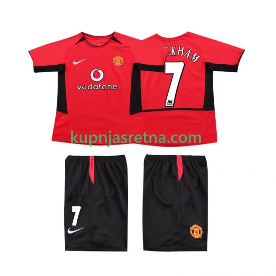 Dječja Domaći Home Dresova Manchester United BECKHAM 7 Retro 2002 2004 Kratkih Rukava