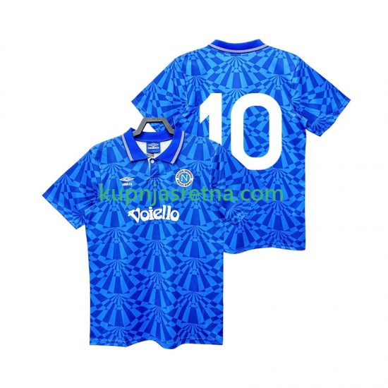 Muškarci Domaći Home Dresova Napoli 10 Retro 1991 1993 Kratkih Rukava
