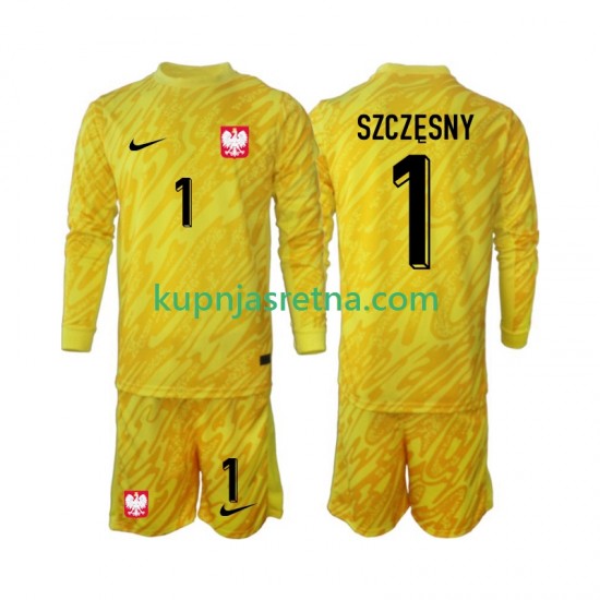 Dječja Domaći Home Golmanski Dresova Poljska Szczesny 1 2024 Dugim Rukavima
