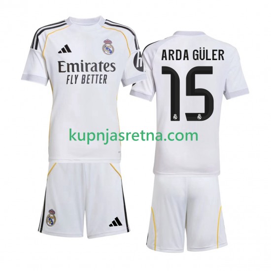 Dječja Domaći Home Dresova Real Madrid Arda Guler 15 2025-2026 Kratkih Rukava