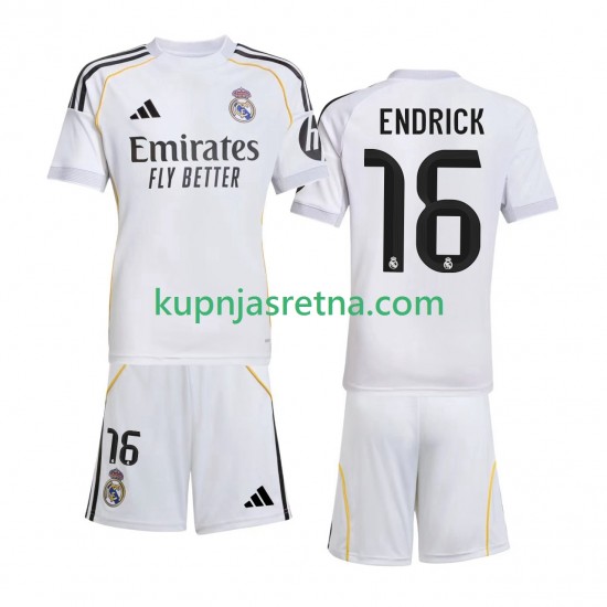 Dječja Domaći Home Dresova Real Madrid Endrick 16 2025-2026 Kratkih Rukava