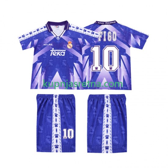Dječja Gostujući Away Dresova Real Madrid FIGO 10 Retro 1996-1997 Kratkih Rukava
