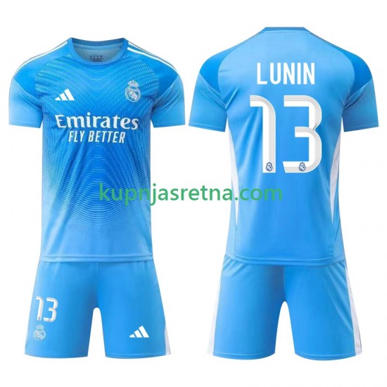 Dječja Domaći Home Golmanski Dresova Real Madrid Andriy Lunin 13 2025-2026 Kratkih Rukava