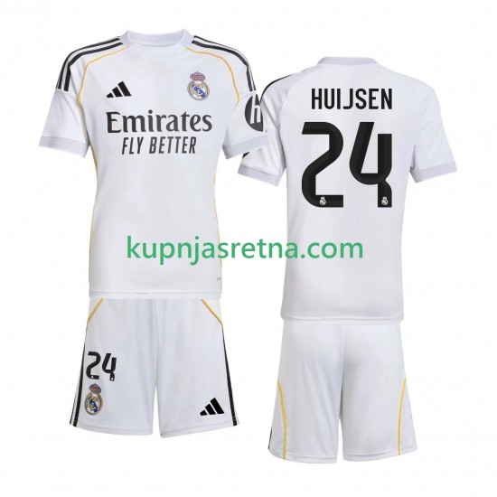 Dječja Domaći Home Dresova Real Madrid Huijsen 24 2025-2026 Kratkih Rukava