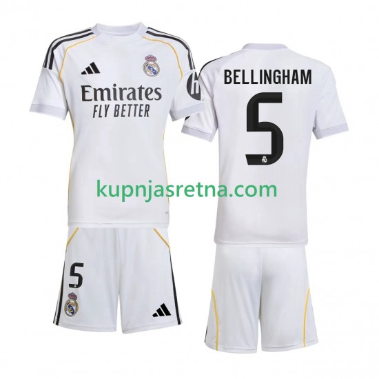 Dječja Domaći Home Dresova Real Madrid Jude Bellingham 5 2025-2026 Kratkih Rukava
