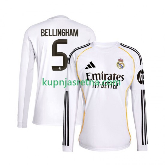 Muškarci Domaći Home Dresova Real Madrid Jude Bellingham 5 2025-2026 Dugim Rukavima