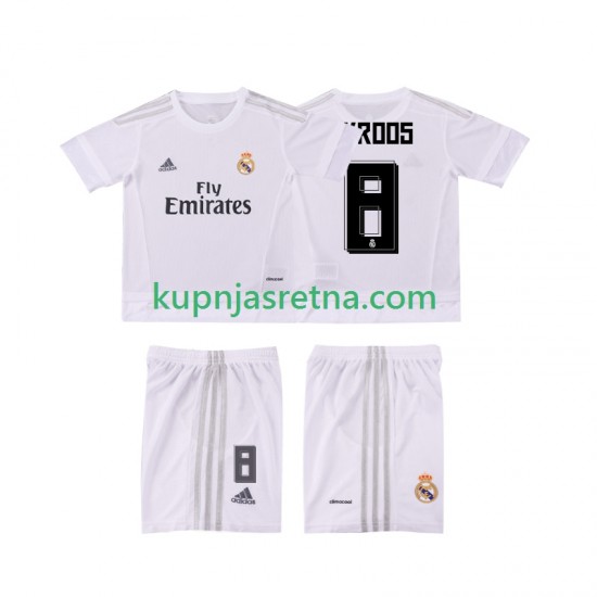 Dječja Domaći Home Dresova Real Madrid KROOS 8 Retro 2015 2016 Kratkih Rukava