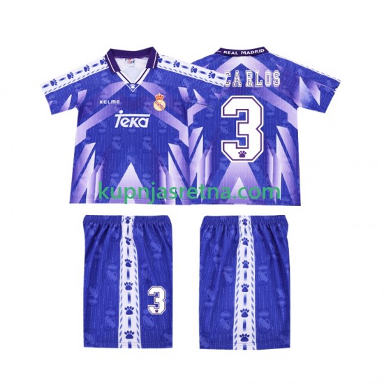 Dječja Gostujući Away Dresova Real Madrid R CARLOS 3 Retro 1996-1997 Kratkih Rukava