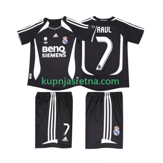 Dječja Gostujući Away Dresova Real Madrid RAUL 7 Retro 2006 2007 Kratkih Rukava