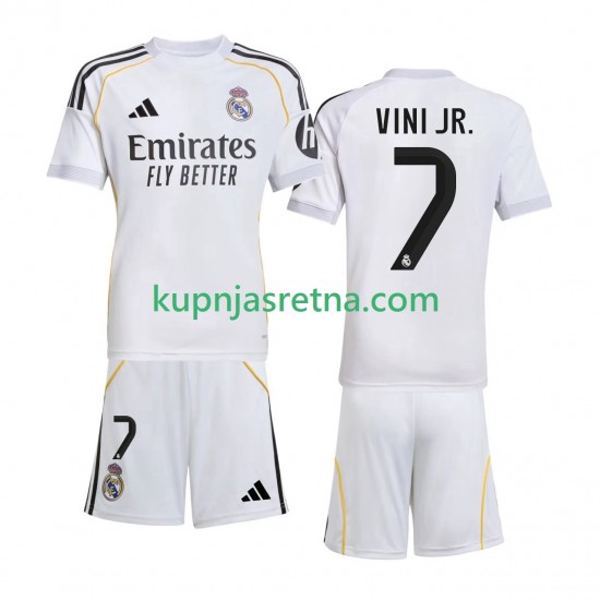 Dječja Domaći Home Dresova Real Madrid Vinicius Junior 7 2025-2026 Kratkih Rukava