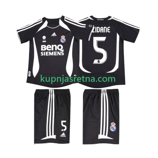 Dječja Gostujući Away Dresova Real Madrid ZIDANE 5 Retro 2006 2007 Kratkih Rukava