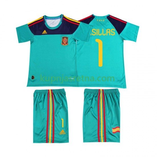 Dječja Domaći Home Dresova Španjolska Casillas 1 Retro 2010 Kratkih Rukava