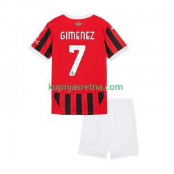 Dječja Domaći Home Dresova AC Milan Santiago Gimenez 7 2024-2025 Kratkih Rukava