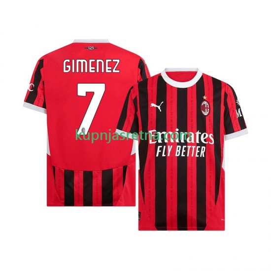 Muškarci Domaći Home Dresova AC Milan Santiago Gimenez 7 2024-2025 Kratkih Rukava