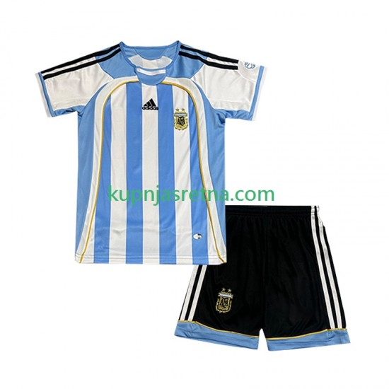 Dječja Domaći Home Dresova Argentina Retro 2006 Kratkih Rukava