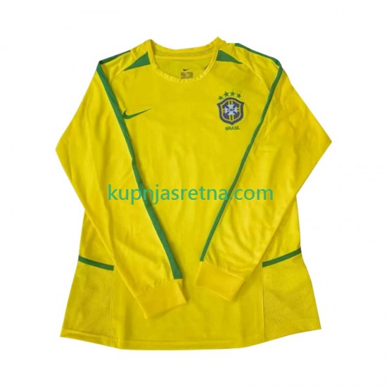 Muškarci Domaći Home Dresova Brazil Retro 2002 Dugim Rukavima