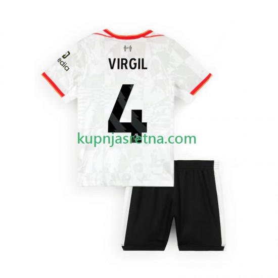 Dječja Treći Dresova Liverpool VIRGIL 4 2024-2025 Kratkih Rukava