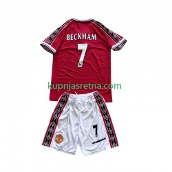 Dječja Domaći Home Dresova Manchester United Beckham 7 Retro 1998-1999 Kratkih Rukava