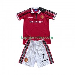 Dječja Domaći Home Dresova Manchester United Beckham 7 Retro 1998-1999 Kratkih Rukava