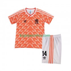 Dječja Domaći Home Dresova Nizozemska Cruyff 14 Retro 1988 Kratkih Rukava